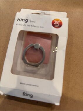 Phone Ring Stand with Rose Pink Backing and Silver Ring